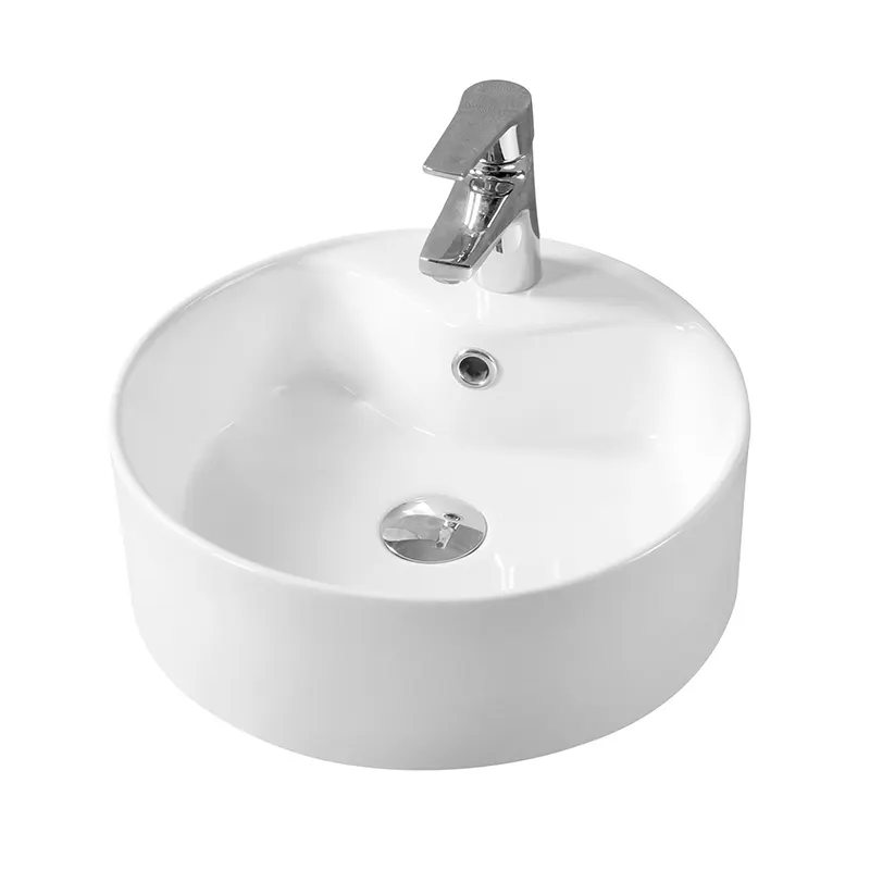 Lavoar pe blat Fluminia Ibiza New, 40.5 cm, rotund, garantie 2 ani, alb