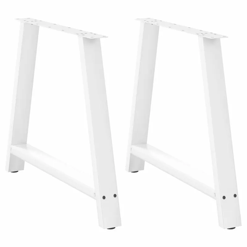 picioare masuta cafea in forma a 2 buc alb 90x(72-73) cm otel