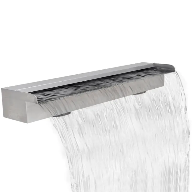 Fantana de piscina dreptunghiulara cu cascada 90 cm otel inoxidabil