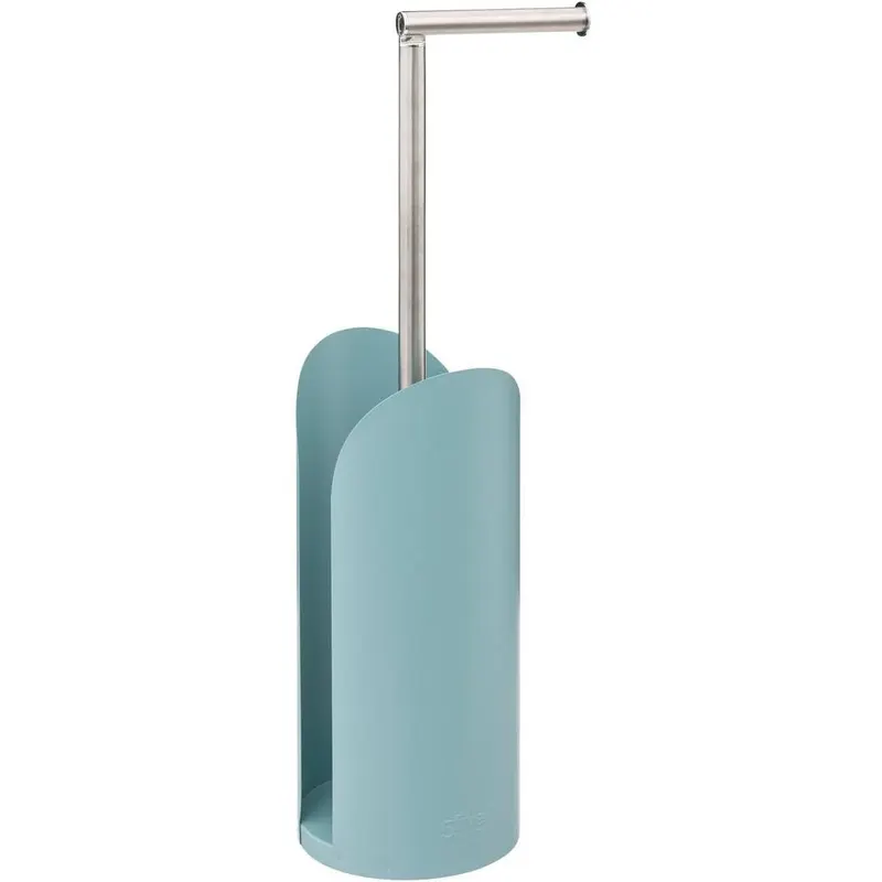 Suport hartie igienica tip tija otel cromat baza rotunda, 60 cm inaltime, stabil, argintiu