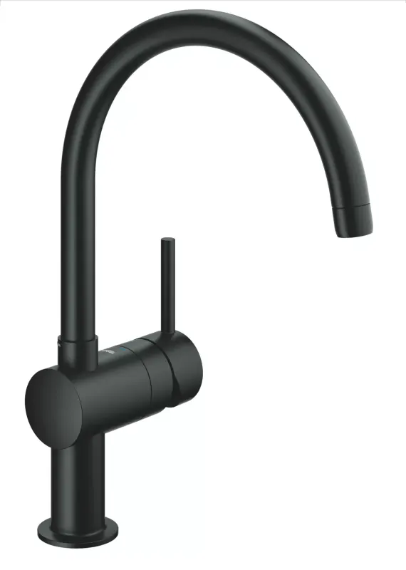 Baterie bucatarie Grohe Minta, 3 8 , tip C, inalta, mat, negru, 32917KS0