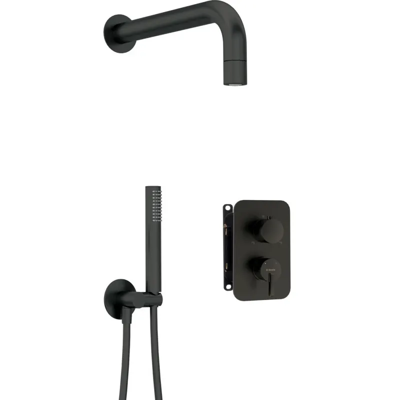 Set de dus incastrat Deante Silia negru mat