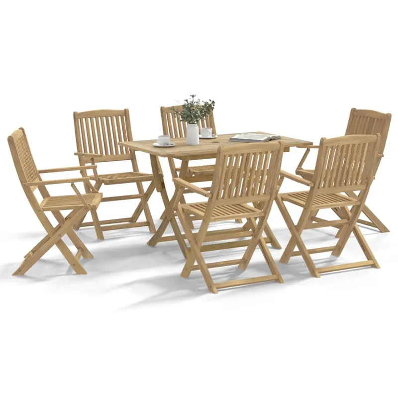 set mobilier de gradina, 7 piese, lemn masiv de acacia