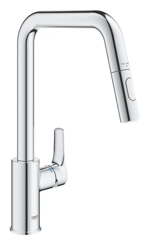 Baterie bucatarie Grohe 30619000, 1 bar, 362 mm, 221 mm, 1 orificii instalare, 2 sprayuri, 180 unghi pivotare, Crom