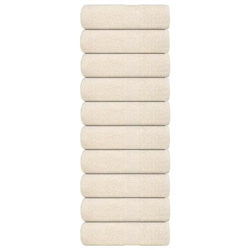 Prosoape de baie, frogn, 10 buc., crem, 30x30 cm, 360 g/m2