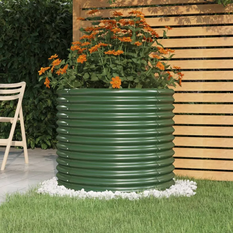 jardiniera gradina verde 80x80x68 cm otel vopsit electrostatic