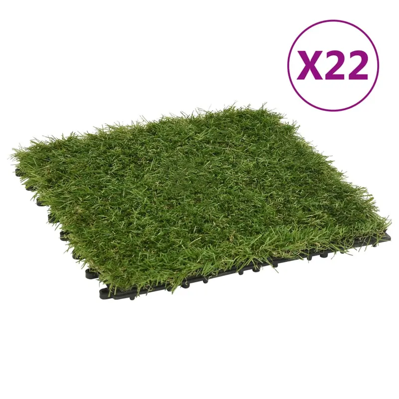 placi de iarba artificiala, 22 buc, verde, 30x30 cm