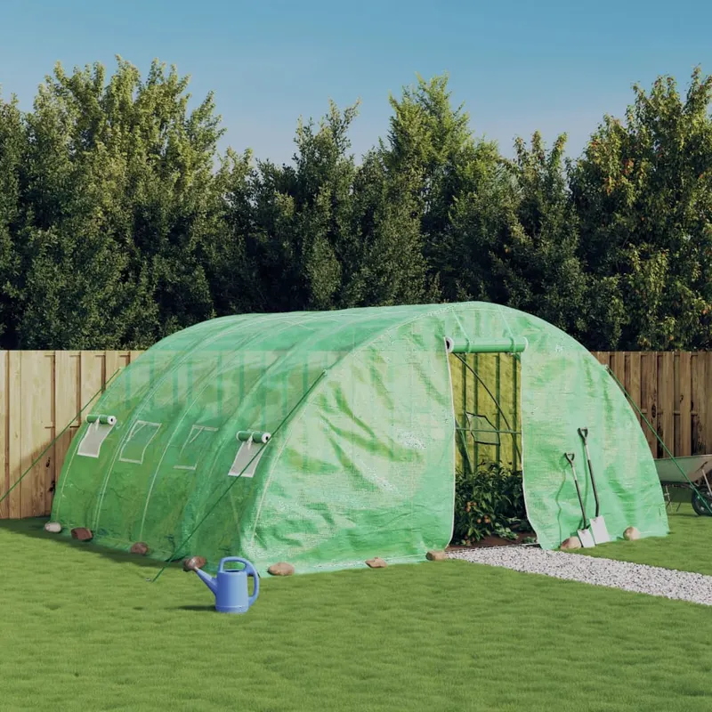 sera cu cadru din otel, verde, 20 m2, 5x4x2,3 m