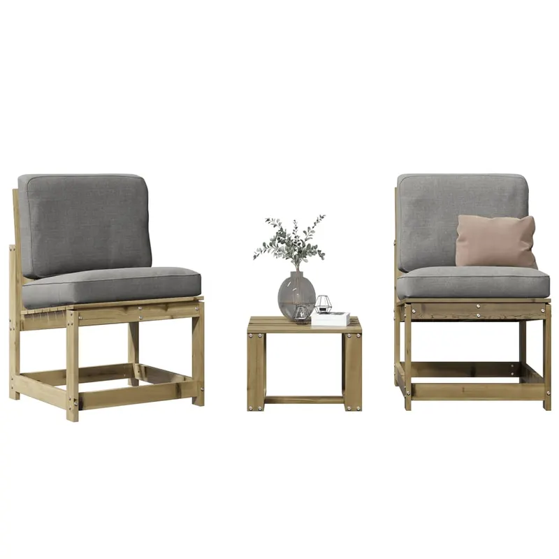 set mobilier de gradina, 3 piese, lemn de pin impregnat