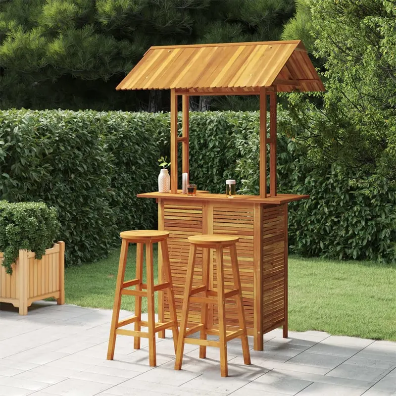 set mobilier de bar de gradina, 3 piese, lemn masiv de acacia