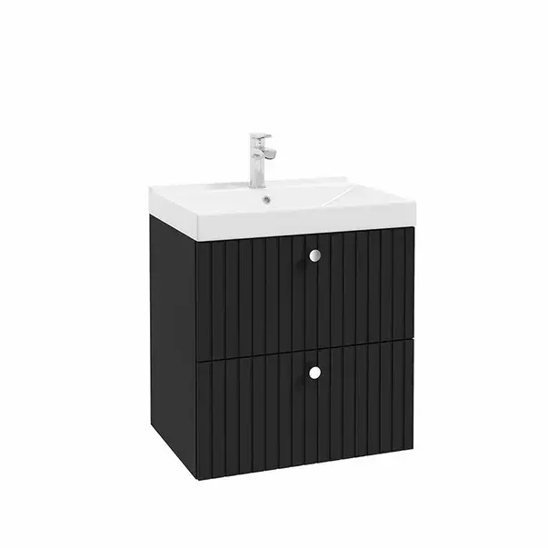 Dulap pentru lavoar Defra Fuego, suspendat, 60 x 45 x 60 cm, sertar, mat, negru, 001-D-06023