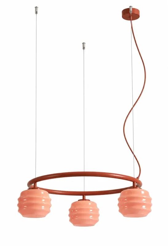 Lampa suspendata MOLN GLANS RING 3 - Teracotă