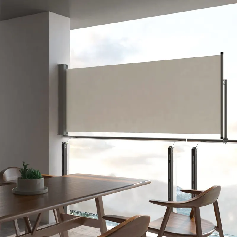 copertina laterala retractabila de terasa, crem, 100 x 300 cm