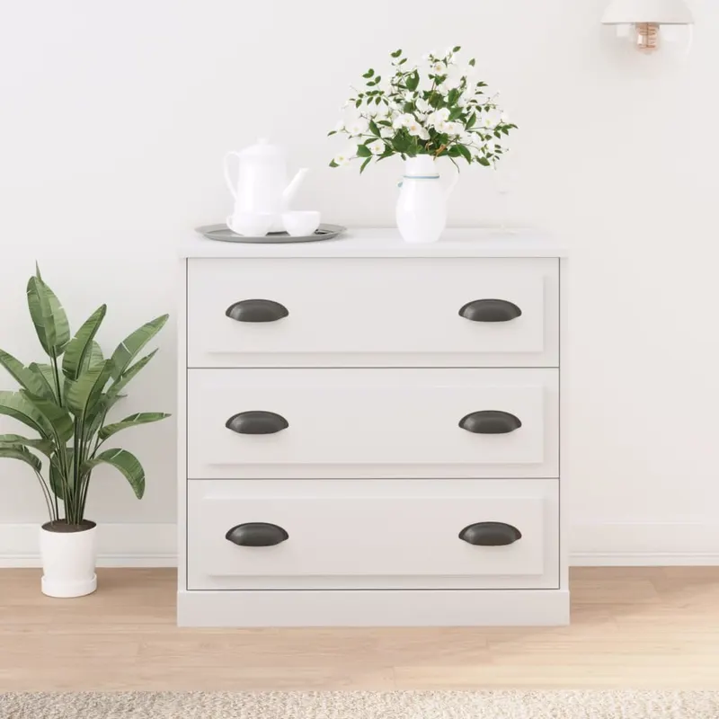 servanta, alb, 70x35,5x67,5 cm, lemn prelucrat