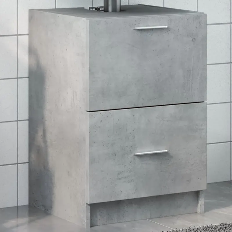 dulap de chiuveta, gri beton, 40x37x59 cm, lemn prelucrat
