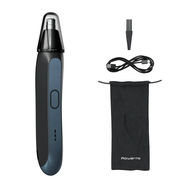 Trimmer pentru nas urechi Rowenta Performance TN3720E0, autonomie 3 ore, 7300 rpm, tehnologie Wet Dry, sistem de blocare, albastru