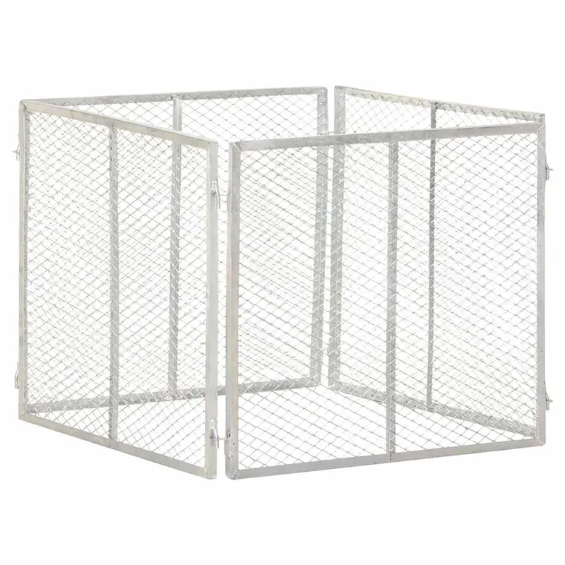 Compostor de gradina, 85x85x70 cm, fier galvanizat