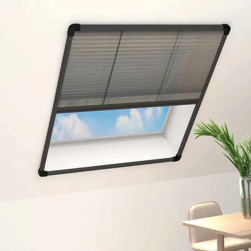 Plasa insecte plisse pentru ferestre antracit 80x160cm aluminiu