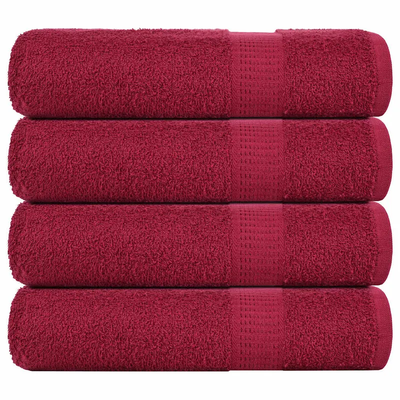 Prosoape de dus, frogn, 4 buc., bordeaux, 70x140 cm, 360 g/m2
