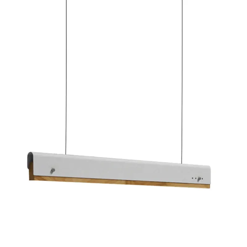 Lustra LED Rafmole metal alb si lemn, 120x100 cm - Alb