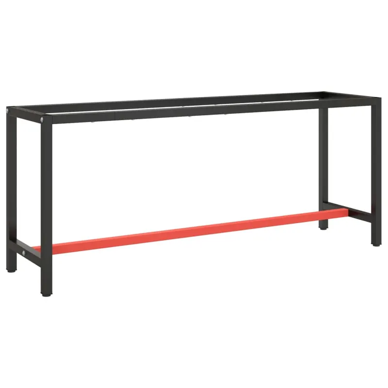 cadru banc de lucru, negru mat/rosu mat, 190x50x79 cm, metal