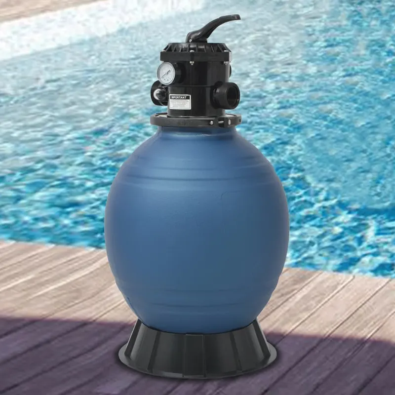filtru cu nisip pentru piscina supapa 6 pozitii albastru 460 mm
