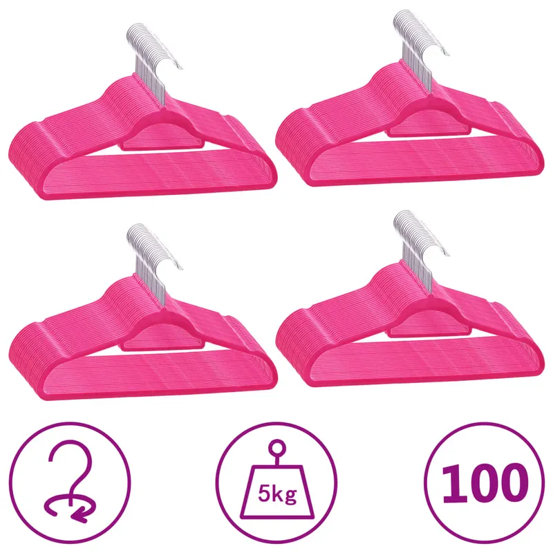 set de umerase anti-alunecare, 100 buc., roz, catifea