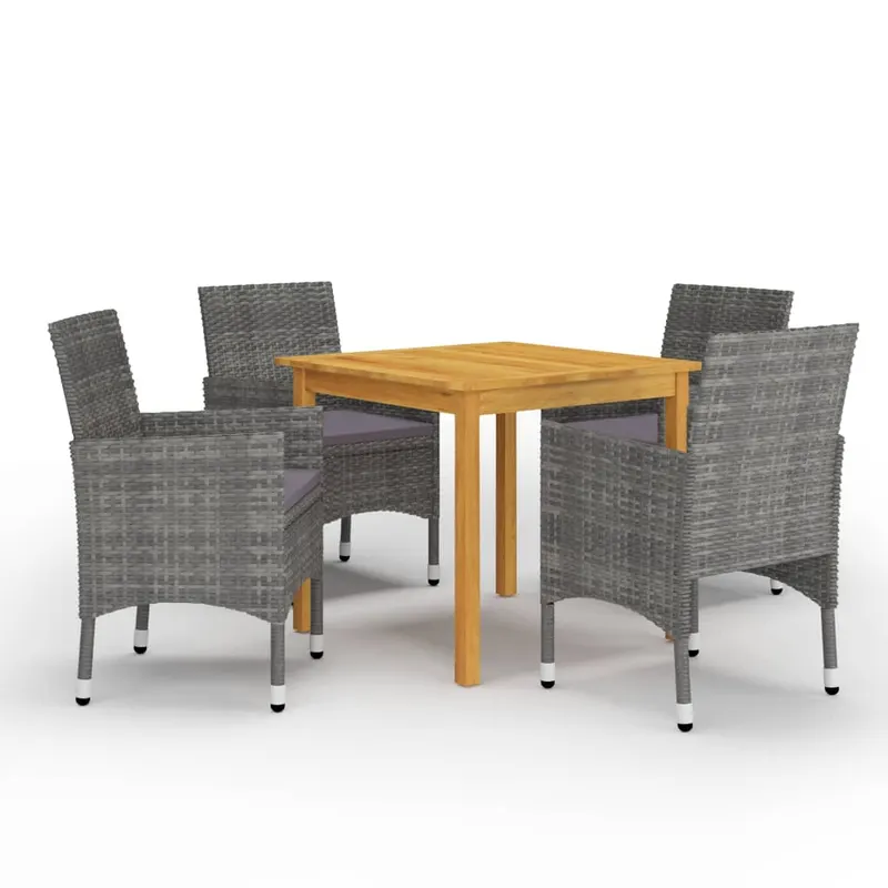 set mobilier de gradina, 5 piese, gri