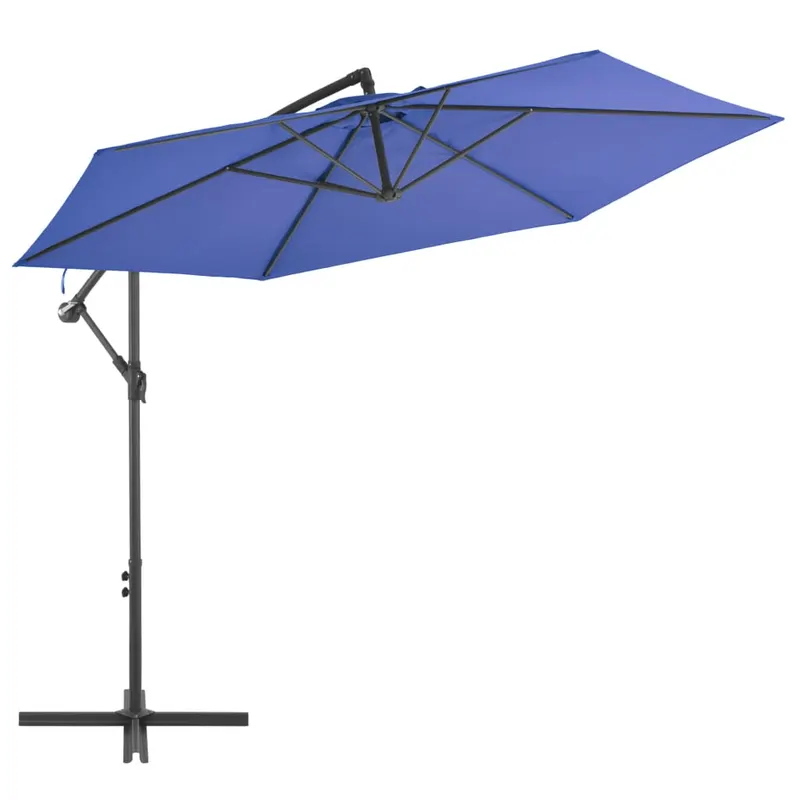 umbrela consola de gradina, stalp din aluminiu, albastru 300 cm