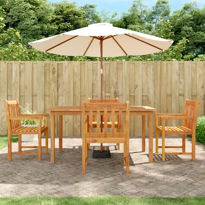 set mobilier de gradina, 5 piese, lemn masiv de acacia