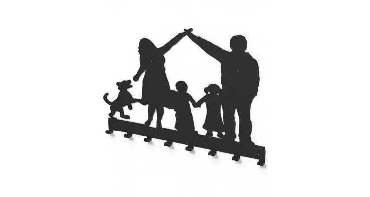 Cuier metalic FAMILIE OCROTITOARE -model 3018 Negru