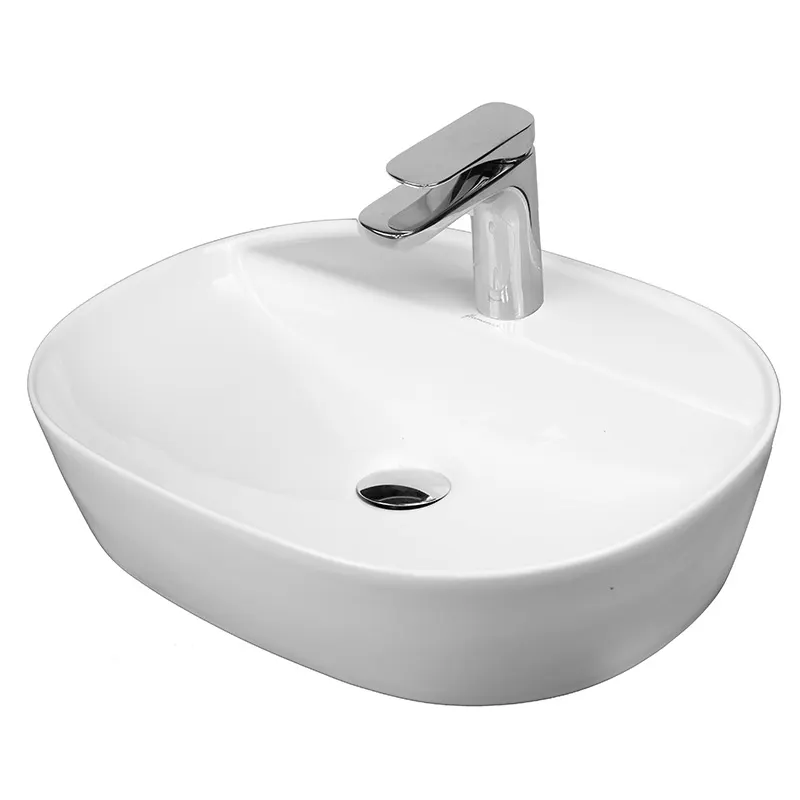 Lavoar pe blat Fluminia Cassandra 50, 38 cm, oval, garantie 2 ani, alb