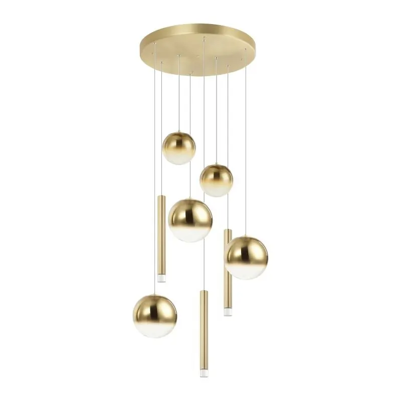 Lampa suspendata RONVALE - Auriu sticlă