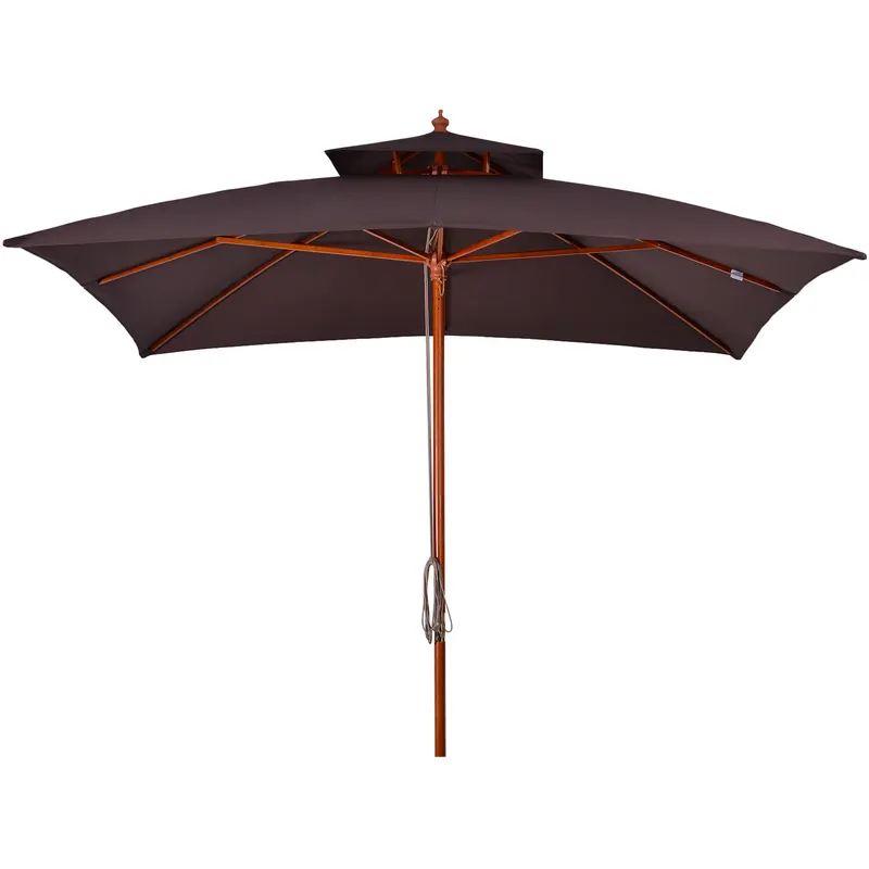 Umbrela de Gradina 3x3 Metri Outsunny, 8 Lamele Acoperire cu 2 Niveluri