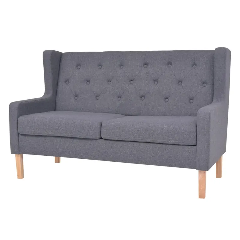 canapea cu 2 locuri, material textil, gri