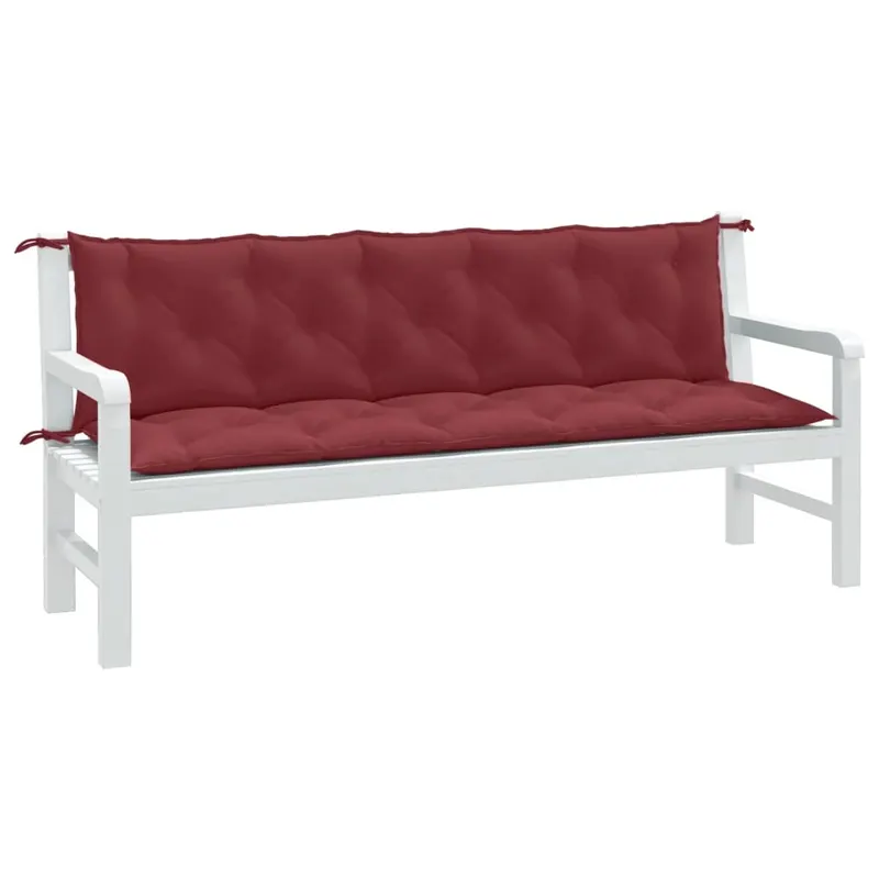 perna banca de gradina 2 buc melanj rosu vin 180x50x7 cm textil