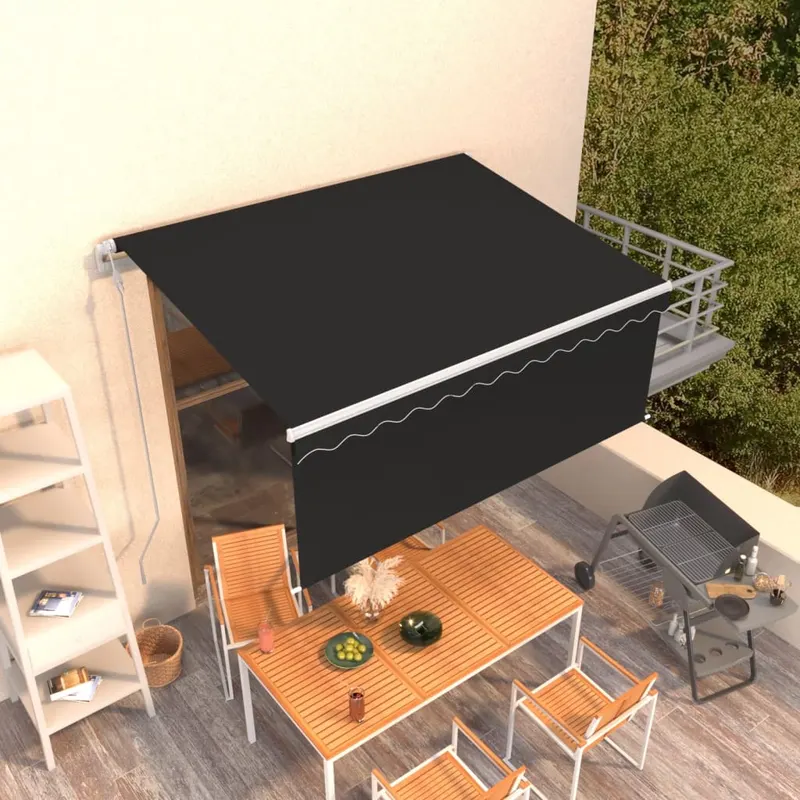 copertina retractabila automat cu stor, antracit, 3,5x2,5 m