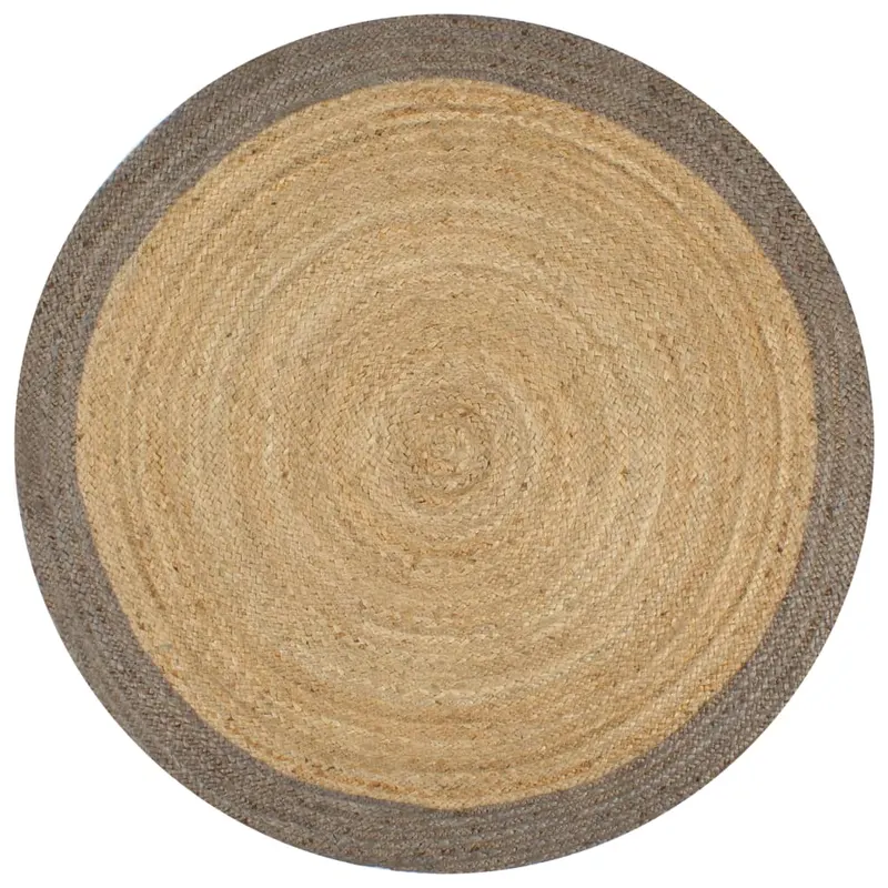 covor manual cu margine gri, 120 cm, iuta