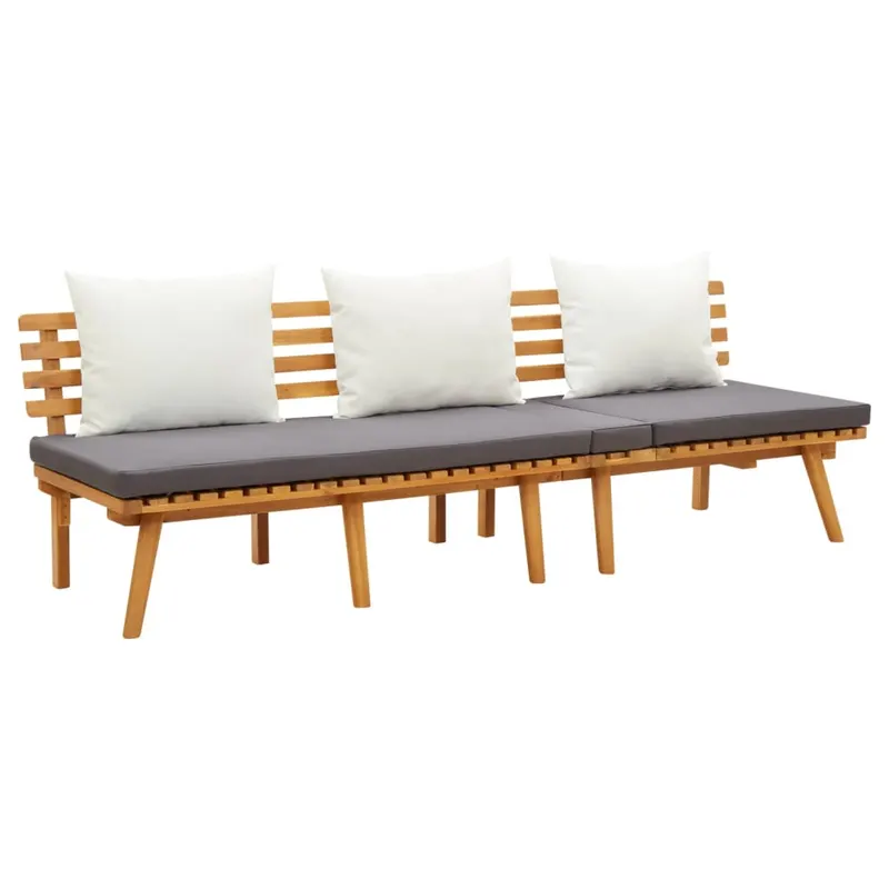 pat de zi de gradina, 200x65 cm, lemn masiv de acacia