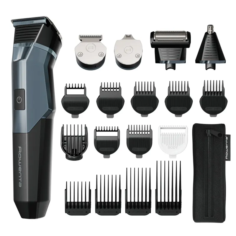Aparat de tuns multifunctional Rowenta X Series 900 19 in 1 TN9730E0, autonomie 360 minute, 8000 RPM, 7 piepteni, tehnologie Wet Dry, incarcare