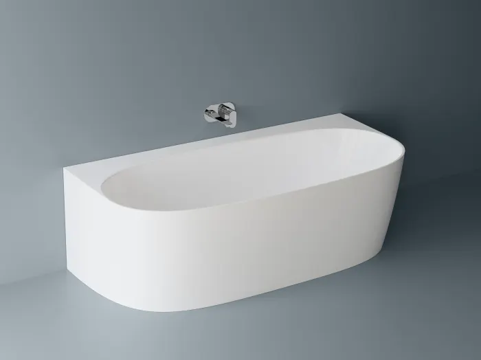 Cada freestanding ovala, compozit alb lucios, 180x86x58 cm, Versailles