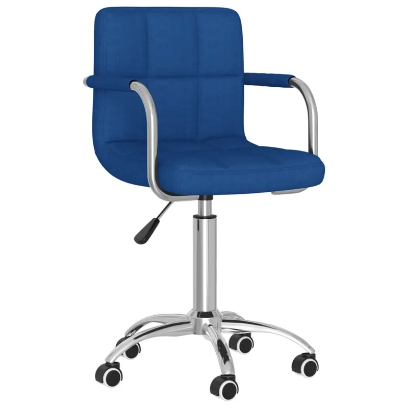 scaun de bucatarie pivotant, albastru, material textil