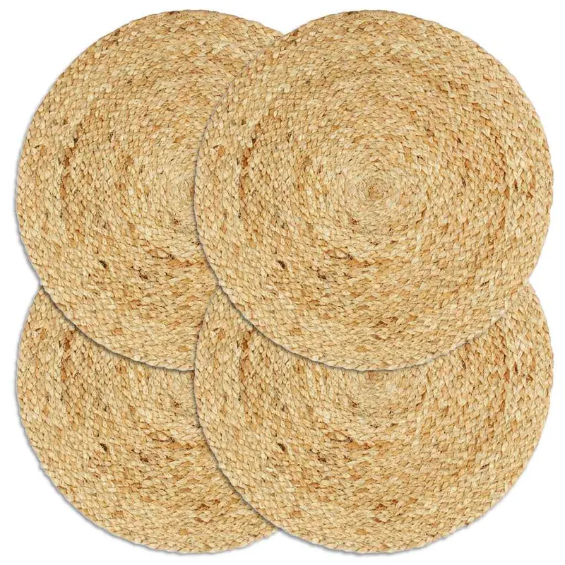 Naproane, 4 buc., natural, 38 cm, iuta, rotund