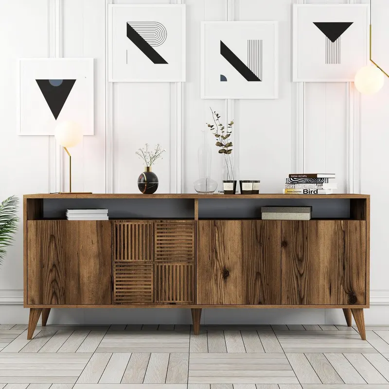 Consolă Milan Console, Nuc, 35x79x180 cm - Nuc