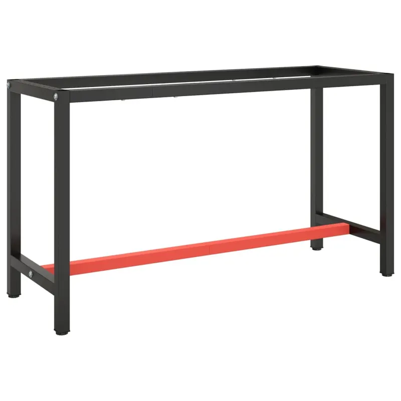cadru banc de lucru, negru mat/rosu mat, 140x50x79 cm, metal