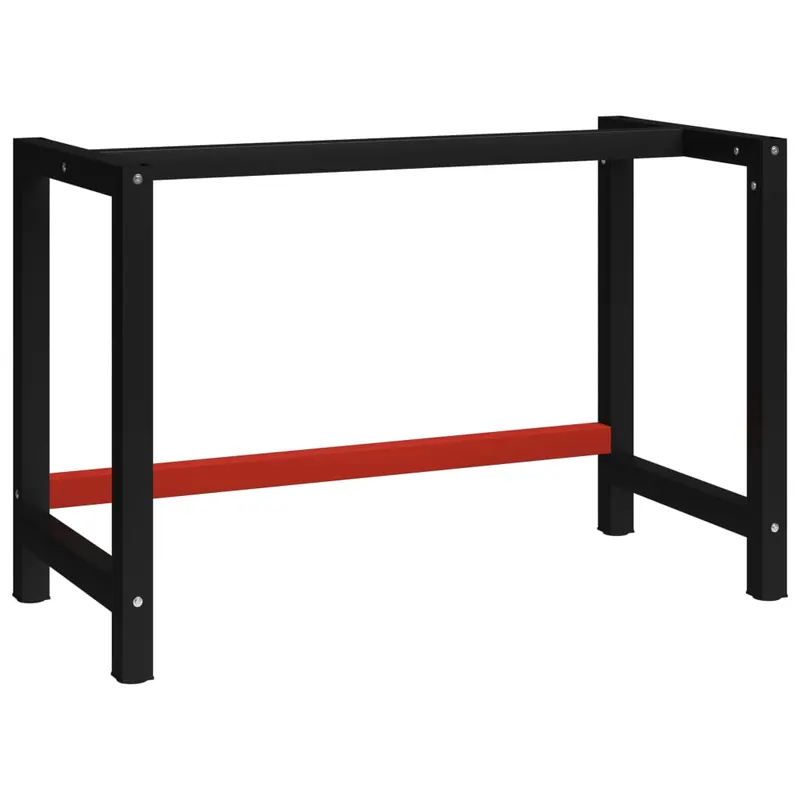 cadru metalic banc de lucru, 120x57x79 cm, negru si rosu