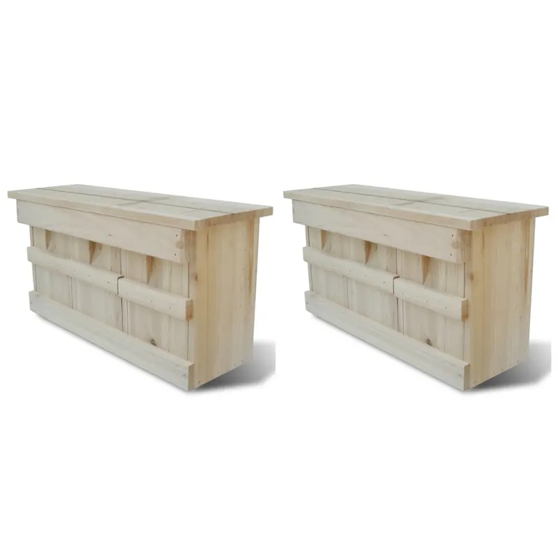case de vrabii, 2 buc., 44 x 15,5 x 21,5 cm, lemn