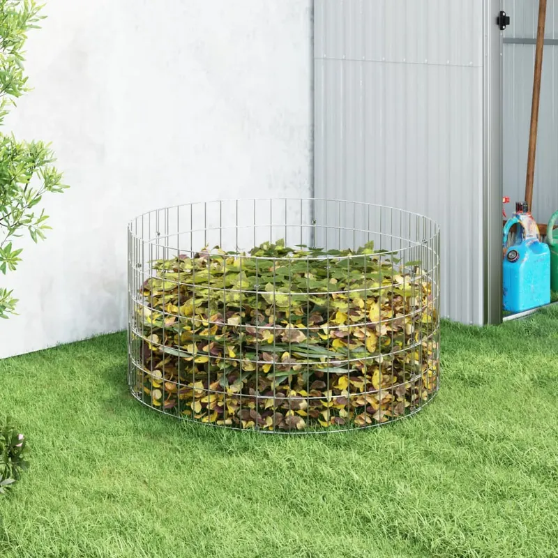 compostor de gradina, Ø100x50 cm, otel galvanizat