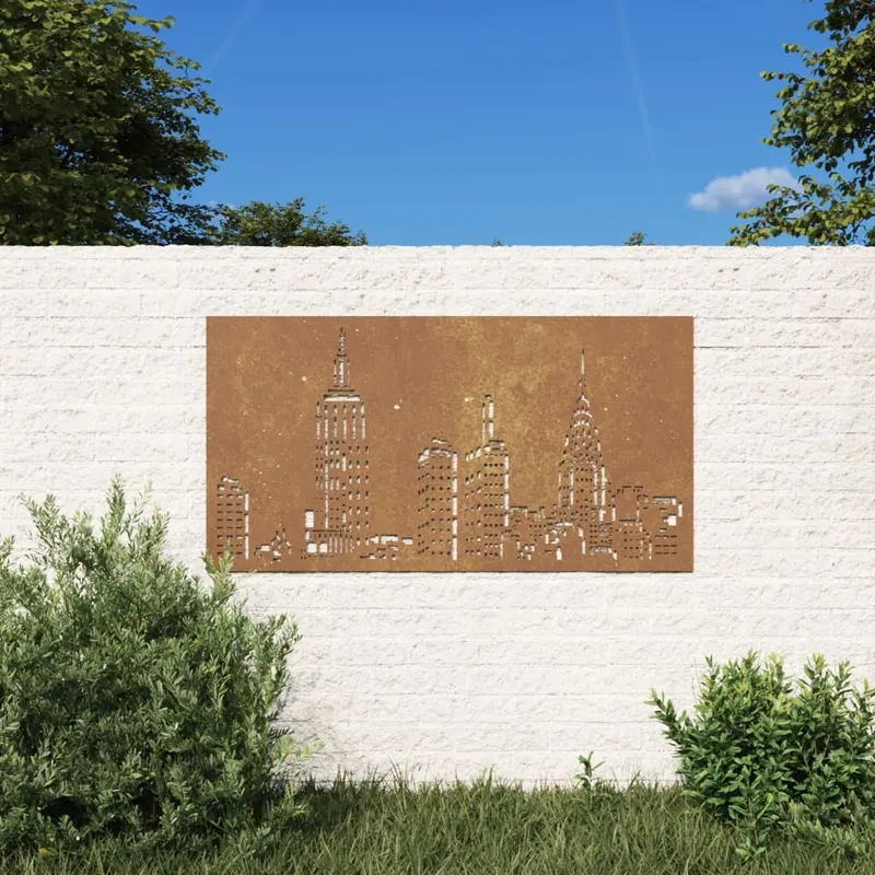 decor perete de gradina 105x55 cm design orizont otel corten
