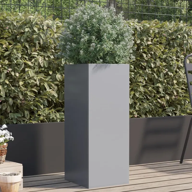 jardiniera, argintiu, 32x29x75 cm, otel galvanizat